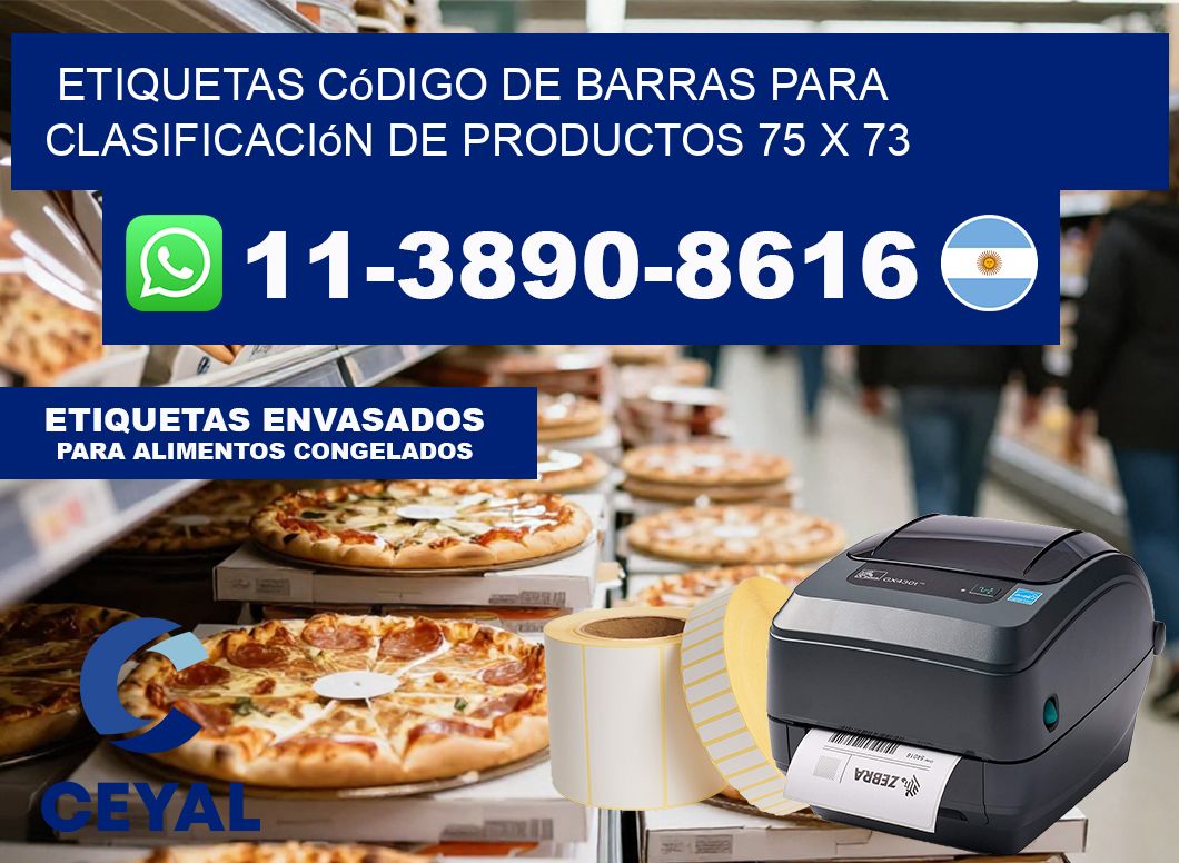 Etiquetas código de barras para clasificación de productos 75 x 73