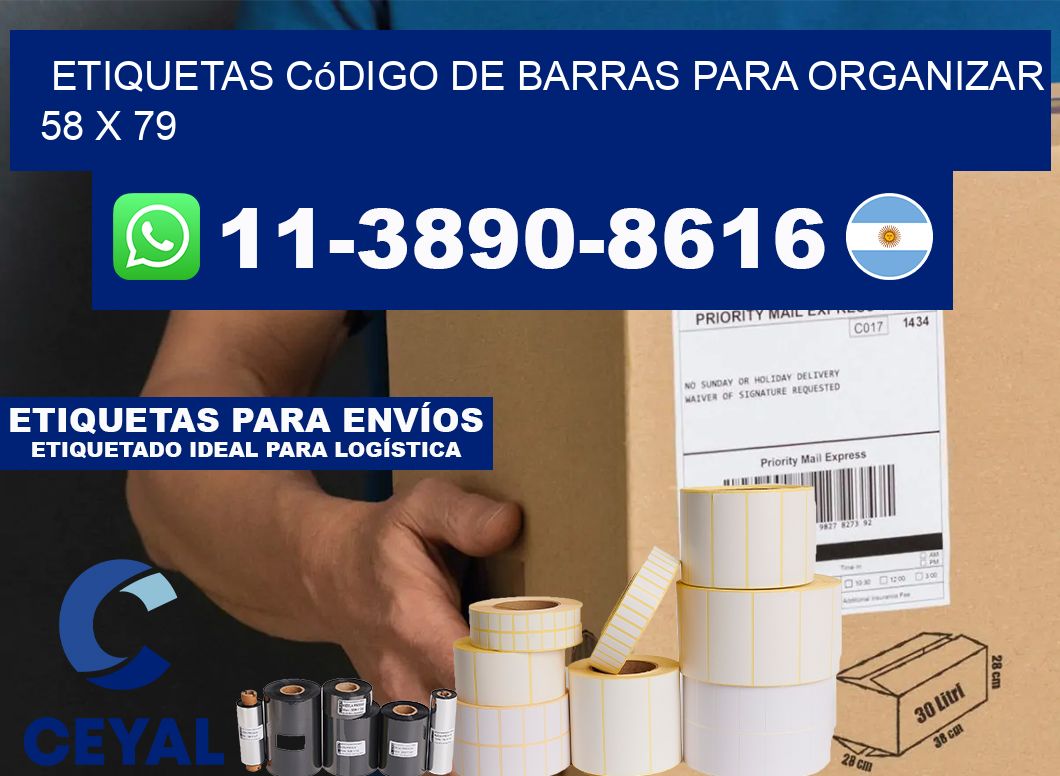 Etiquetas código de barras para organizar 58 x 79