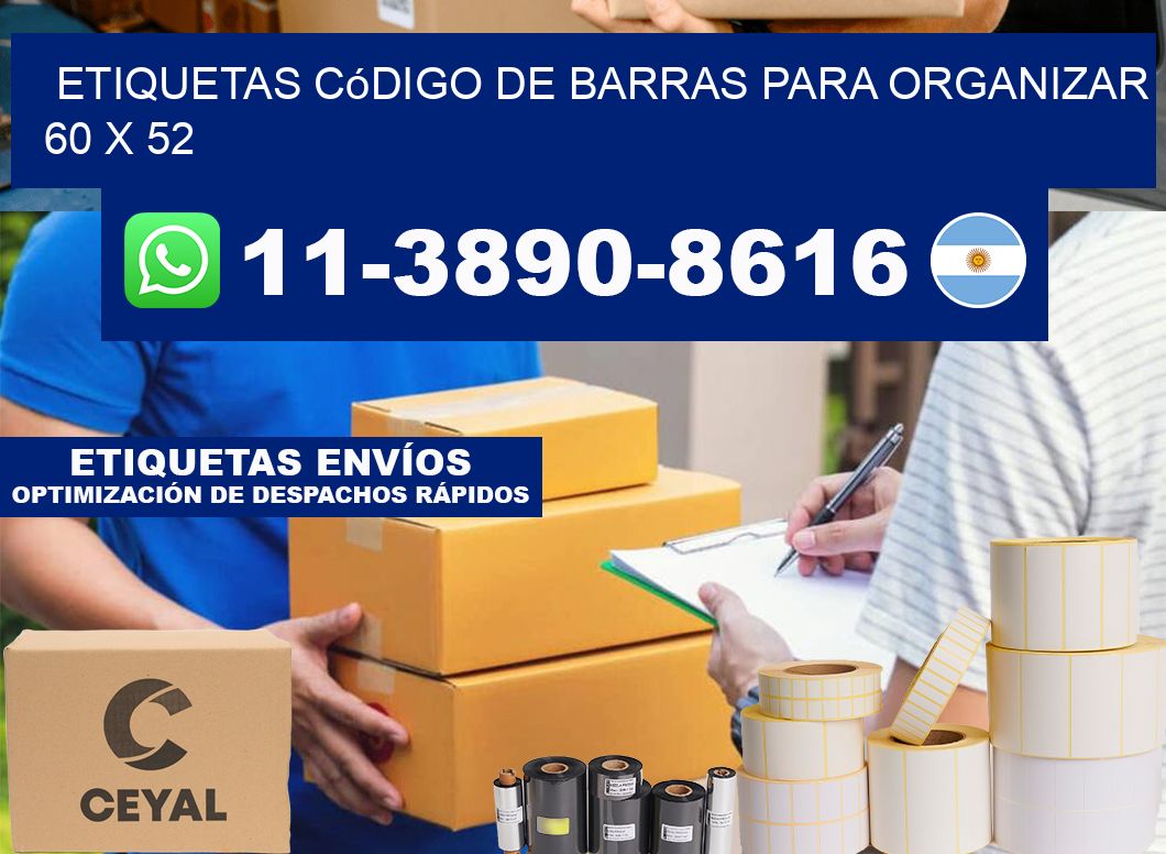 Etiquetas código de barras para organizar 60 x 52