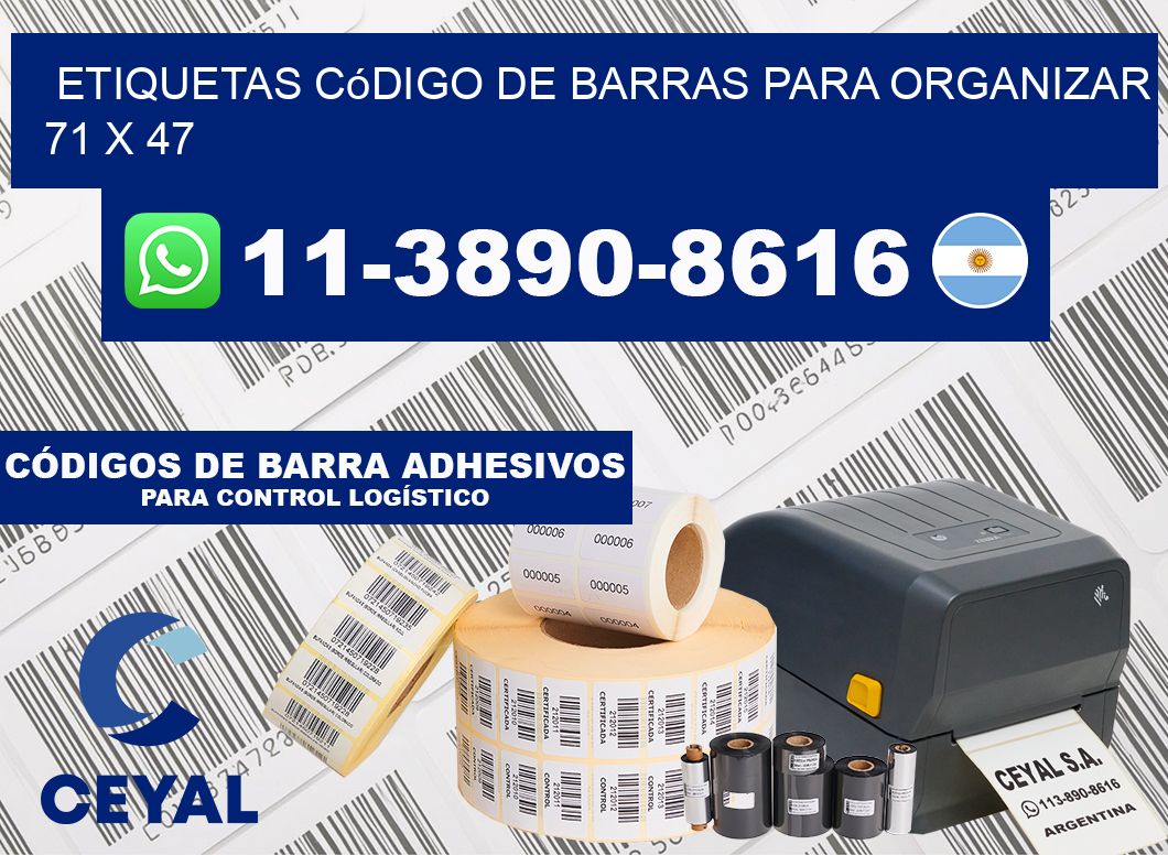 Etiquetas código de barras para organizar 71 x 47