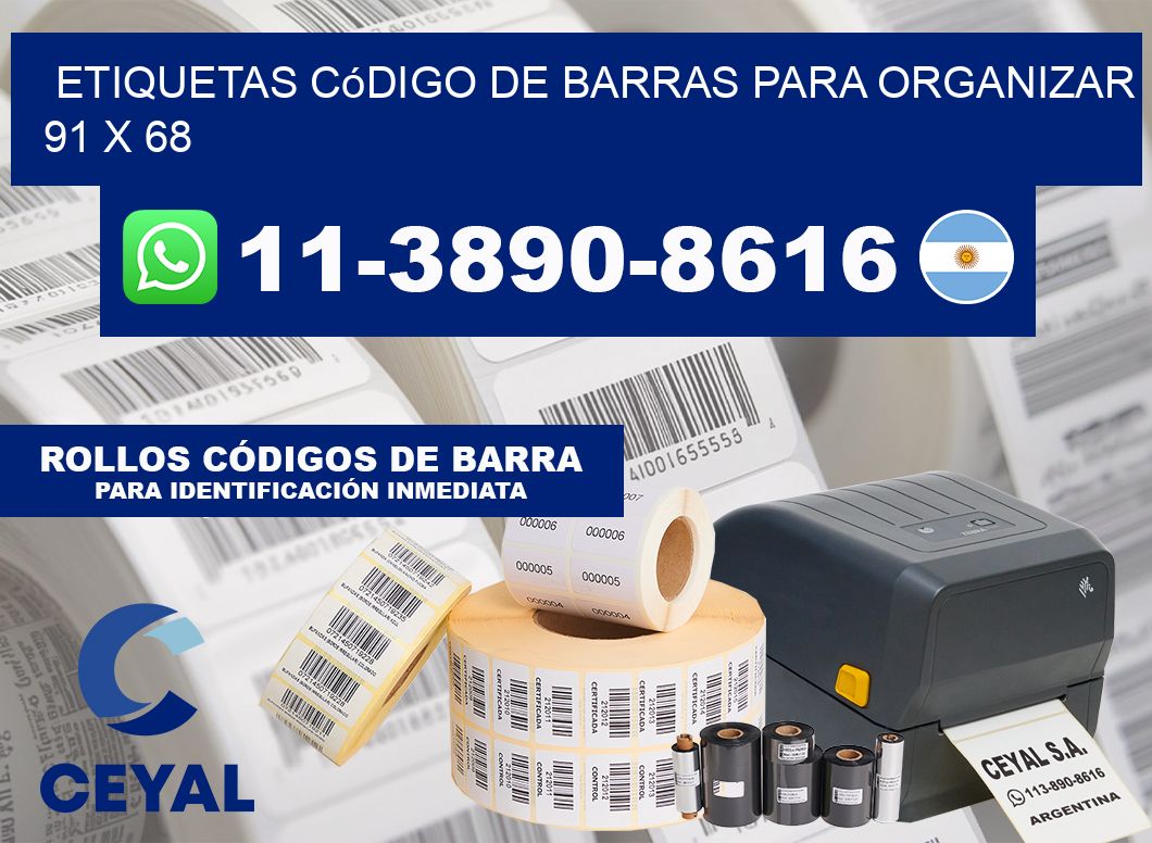 Etiquetas código de barras para organizar 91 x 68