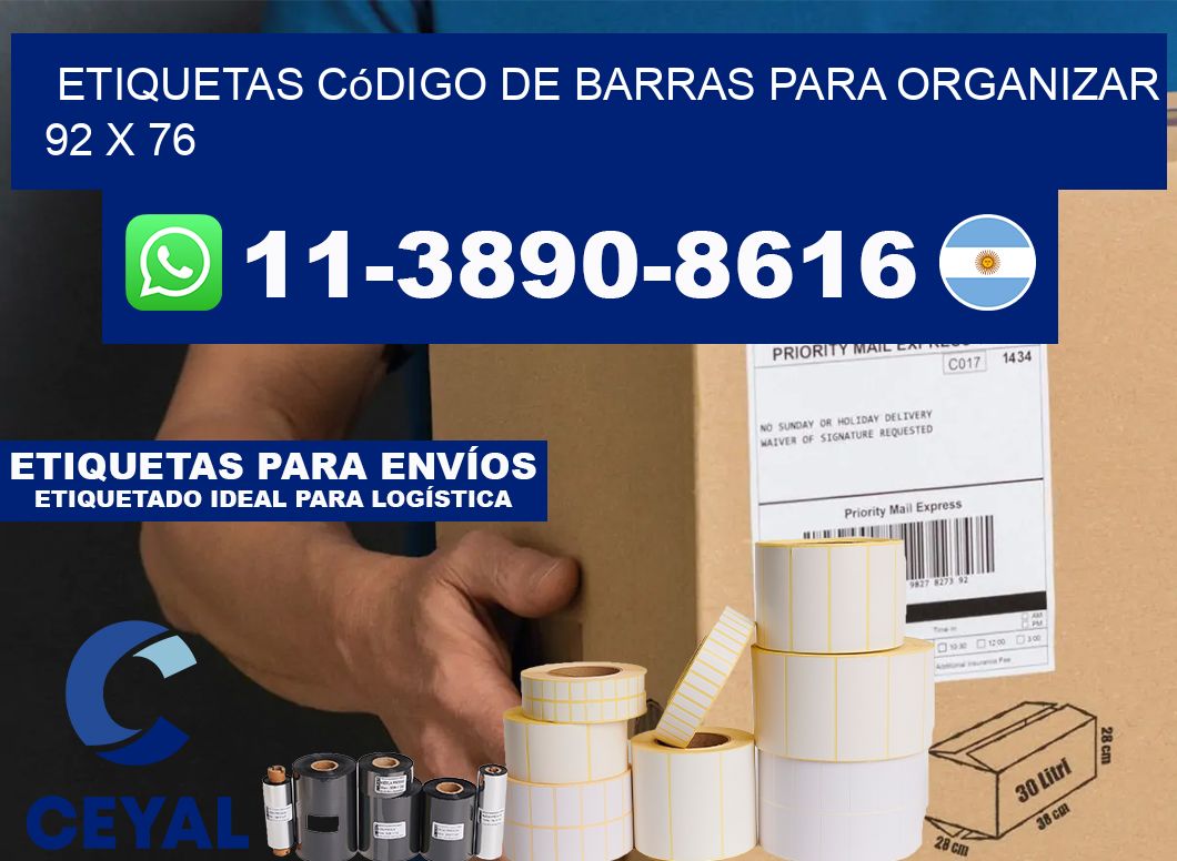 Etiquetas código de barras para organizar 92 x 76