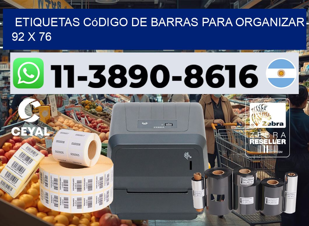 Etiquetas código de barras para organizar 92 x 76