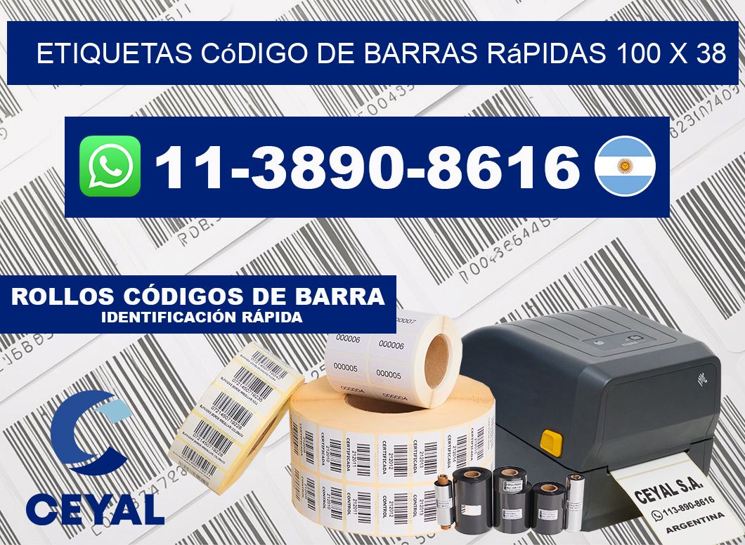 Etiquetas código de barras rápidas 100 x 38