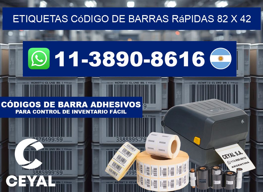 Etiquetas código de barras rápidas 82 x 42