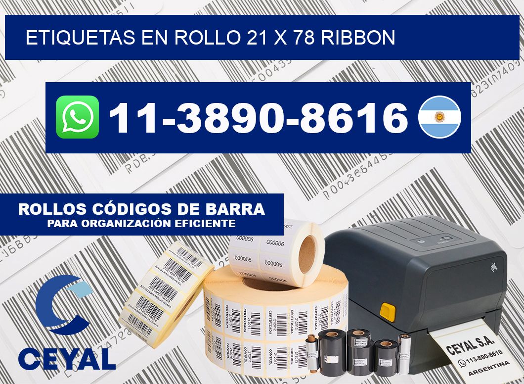 Etiquetas en rollo 21 x 78 ribbon