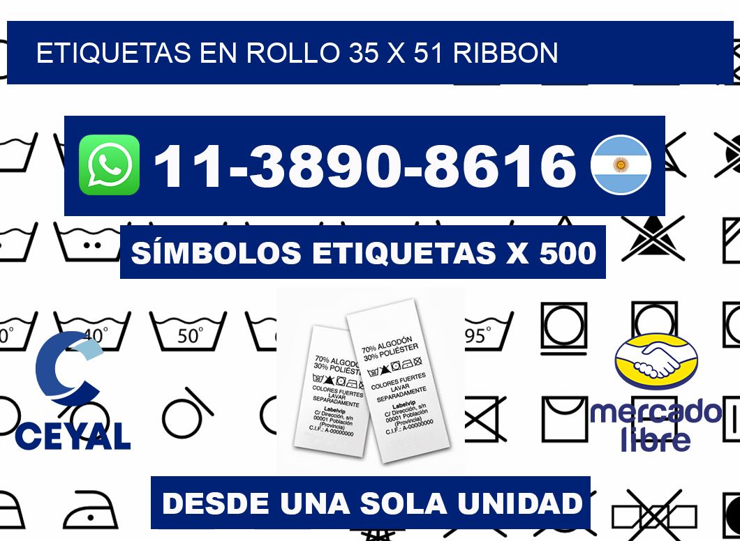 Etiquetas en rollo 35 x 51 ribbon