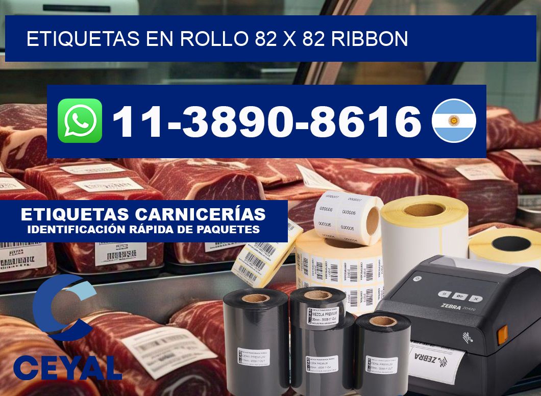 Etiquetas en rollo 82 x 82 ribbon