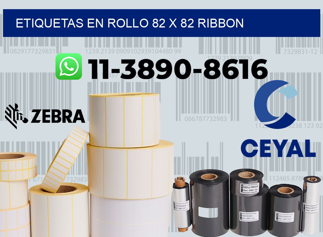 Etiquetas en rollo 82 x 82 ribbon