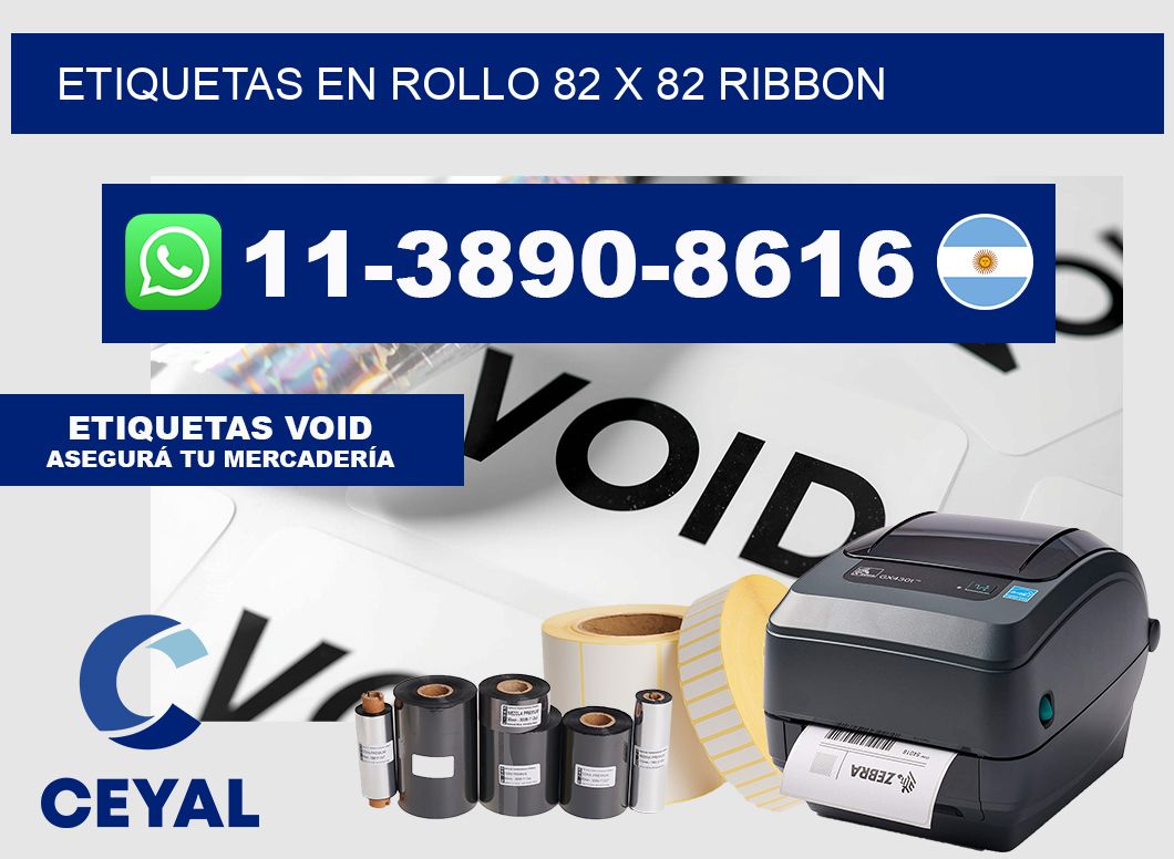 Etiquetas en rollo 82 x 82 ribbon