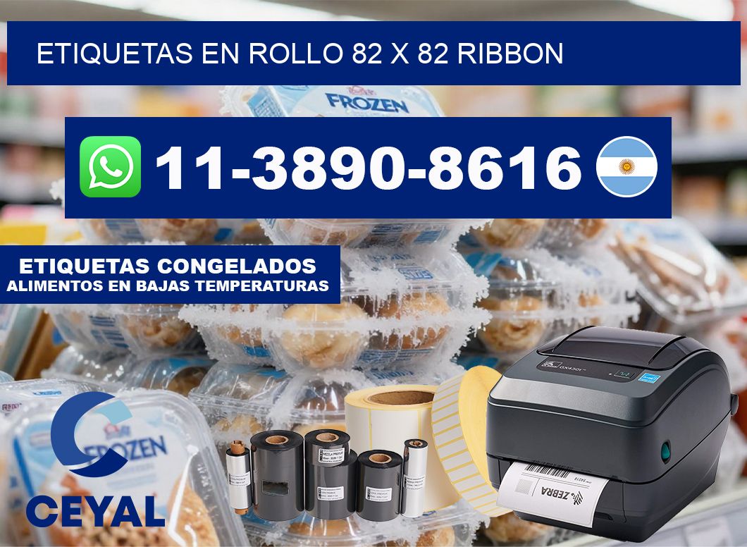 Etiquetas en rollo 82 x 82 ribbon