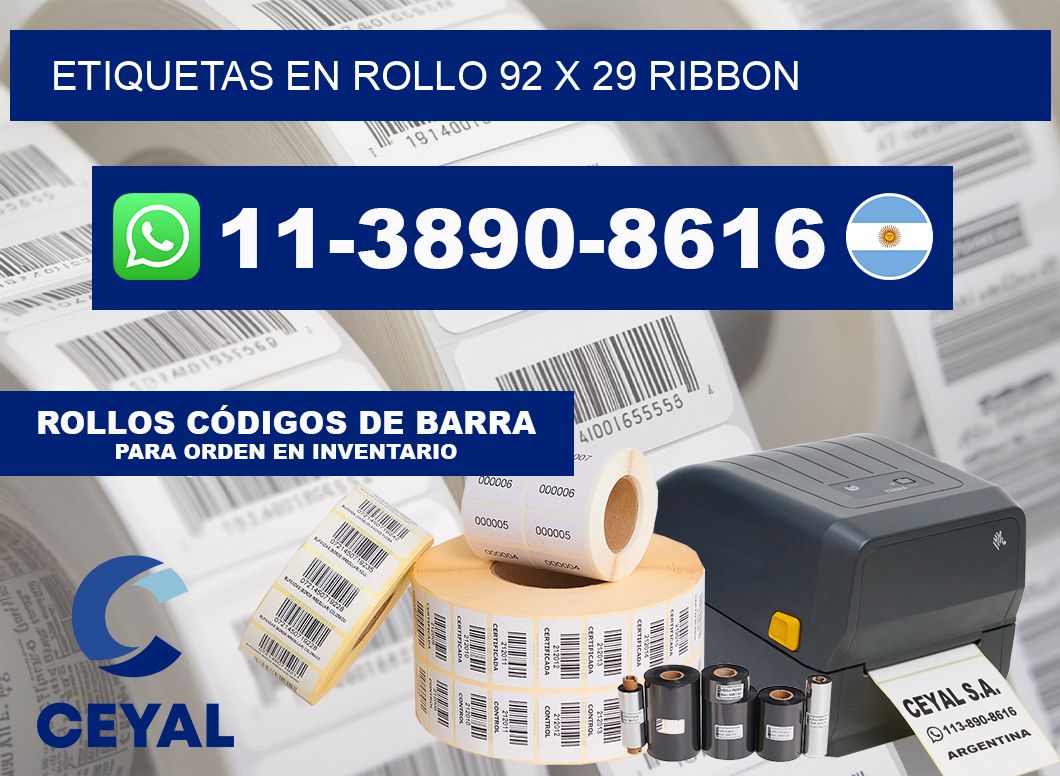 Etiquetas en rollo 92 x 29 ribbon
