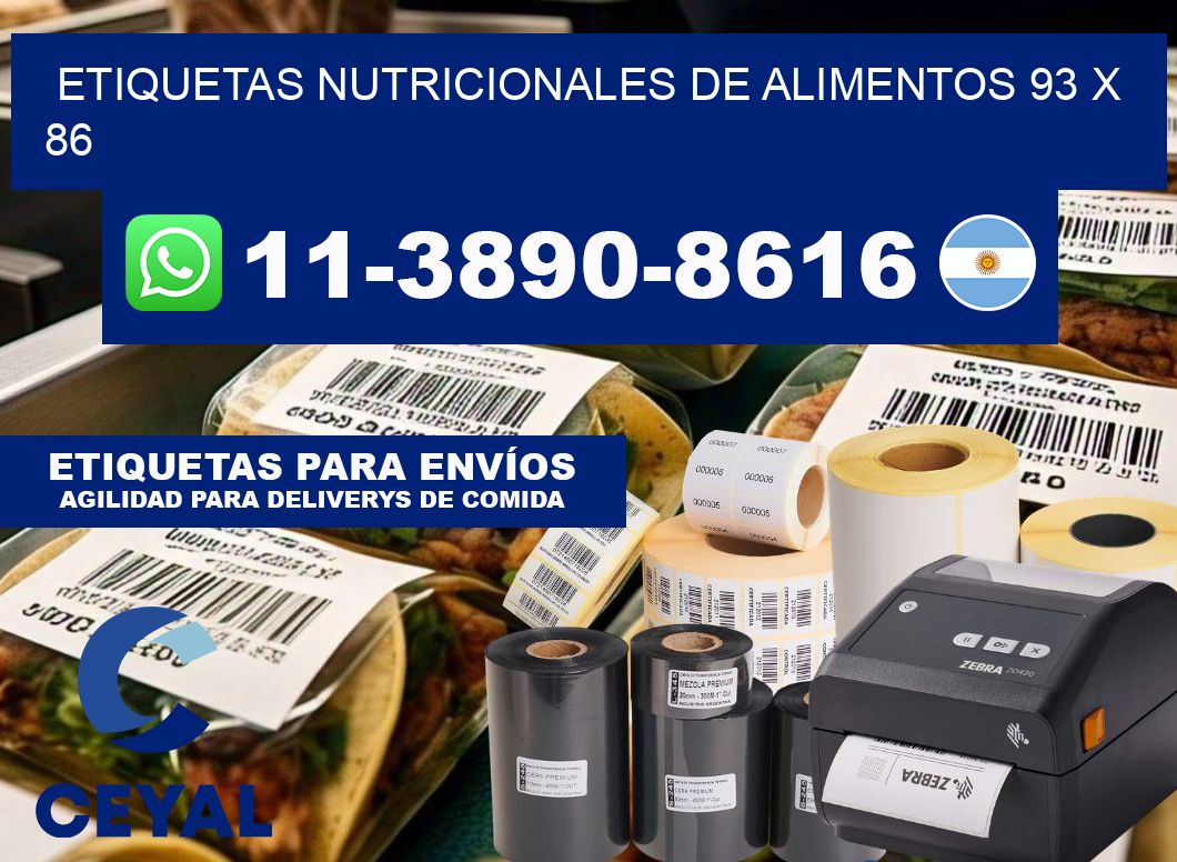 Etiquetas nutricionales de alimentos 93 x 86