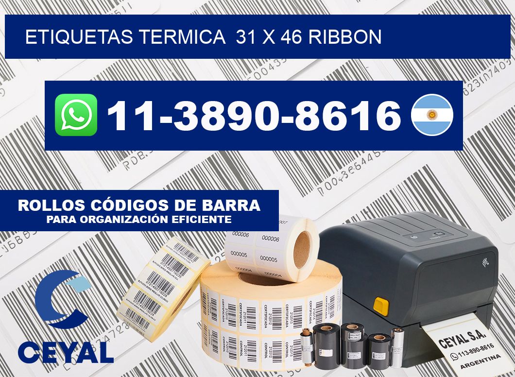 Etiquetas termica  31 x 46 ribbon