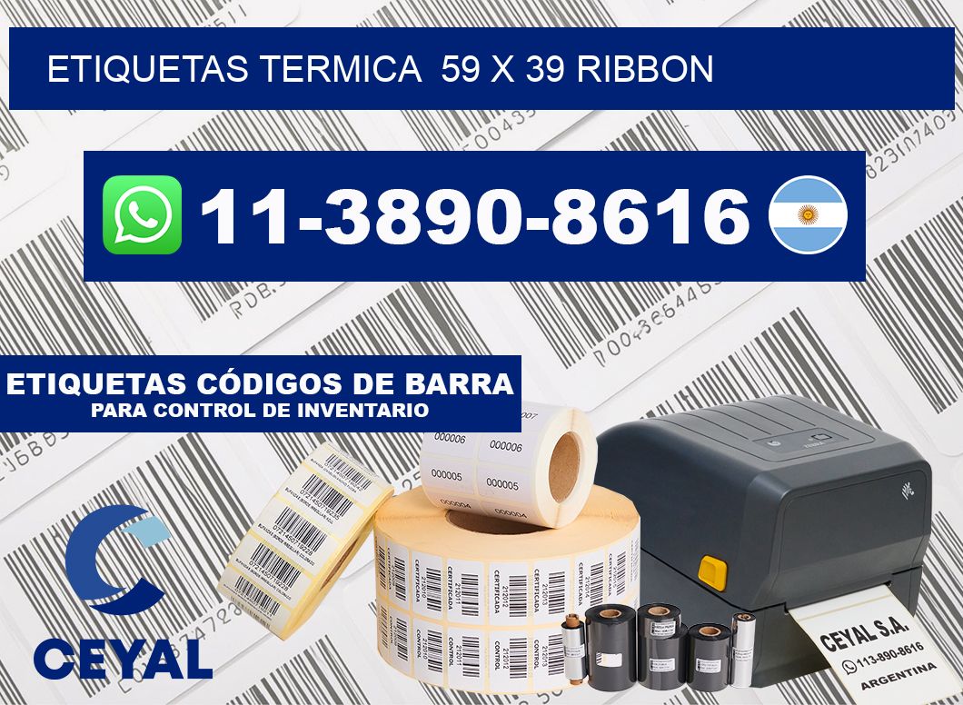 Etiquetas termica  59 x 39 ribbon