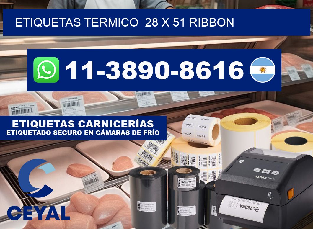 Etiquetas termico  28 x 51 ribbon