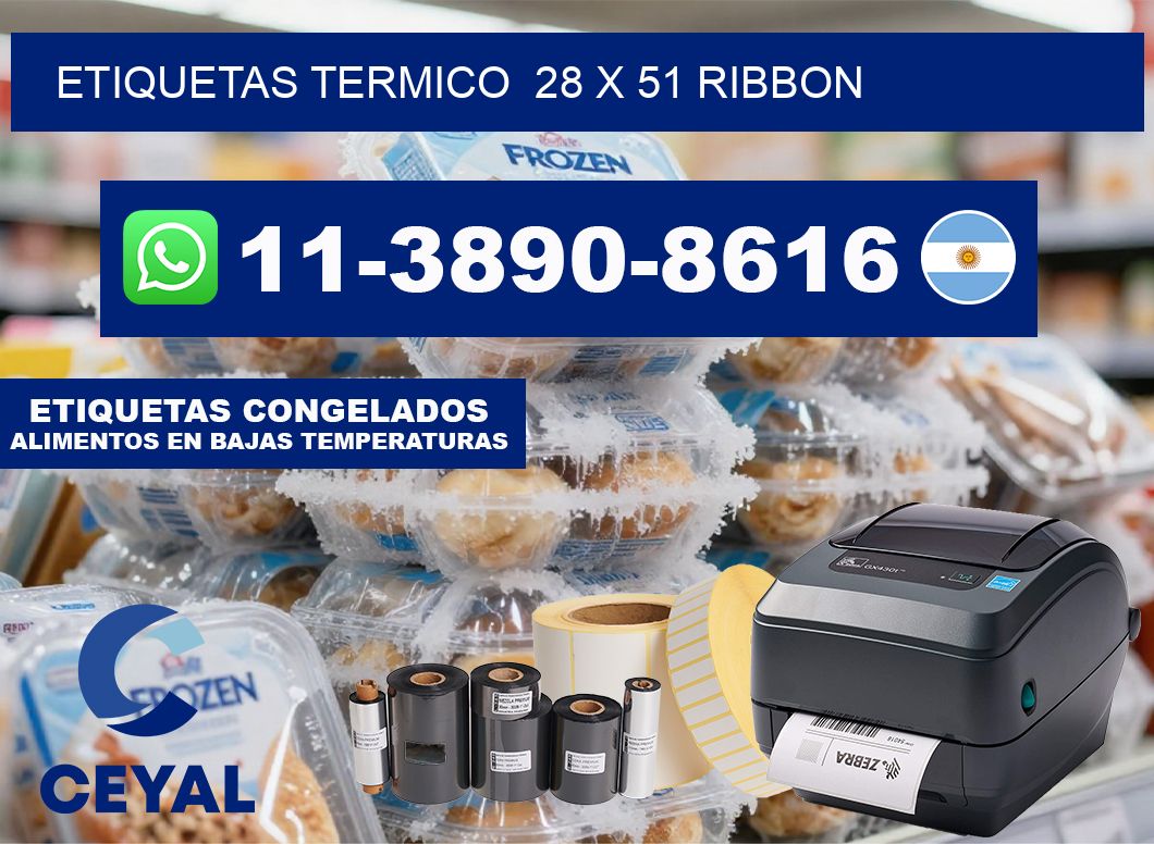 Etiquetas termico  28 x 51 ribbon