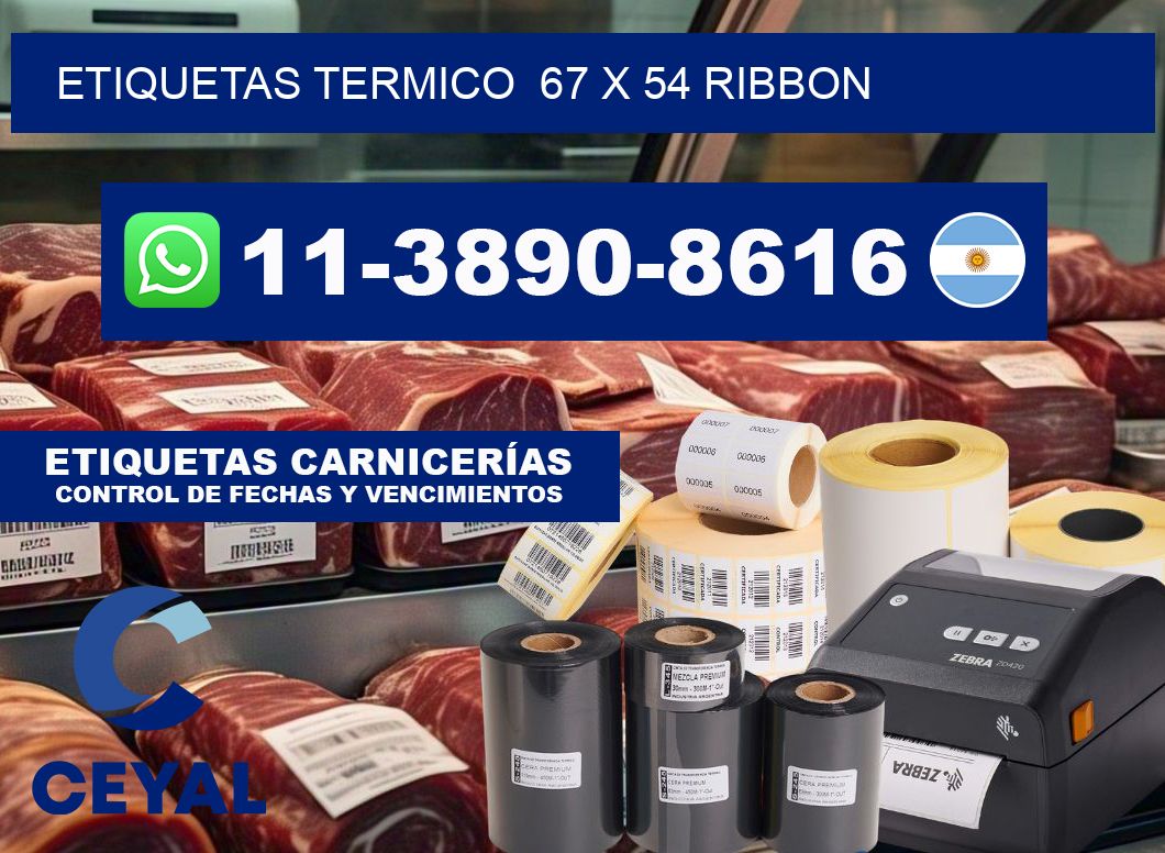 Etiquetas termico  67 x 54 ribbon