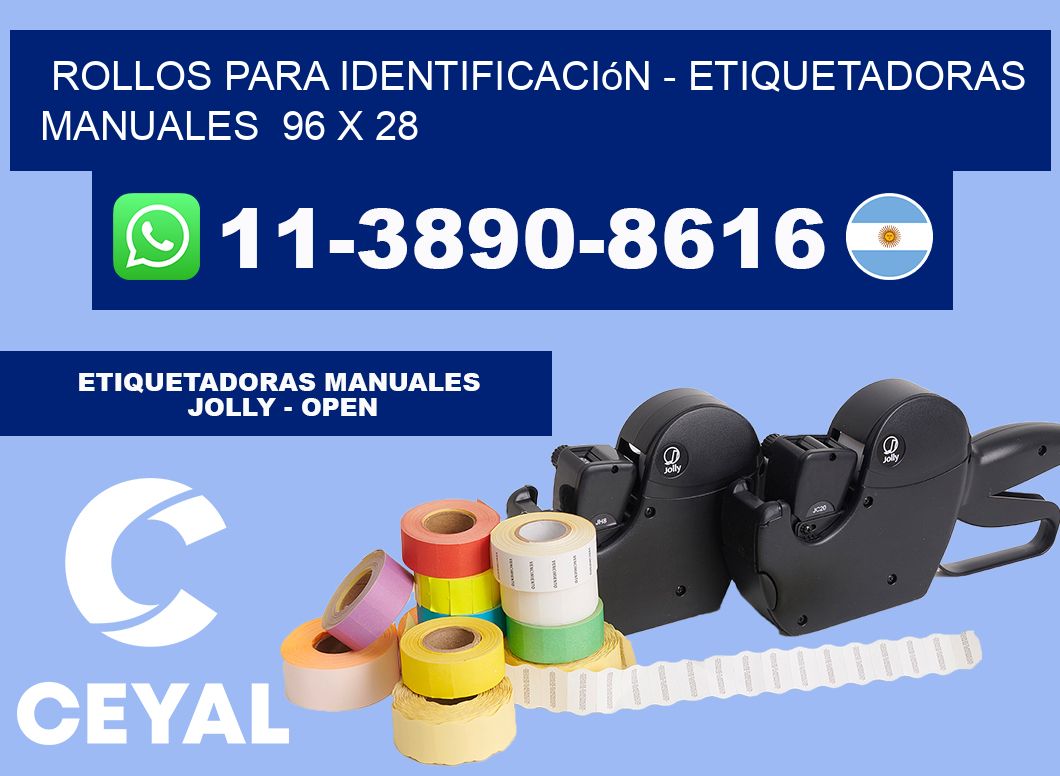 Rollos para identificación - Etiquetadoras Manuales 96 x 28