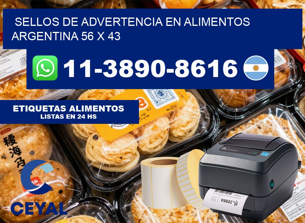 Sellos de advertencia en Alimentos argentina 56 x 43