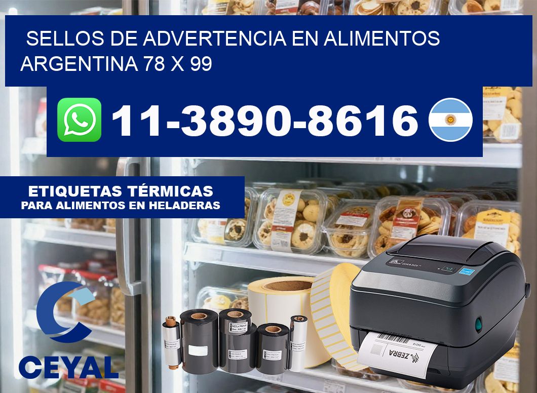 Sellos de advertencia en Alimentos argentina 78 x 99