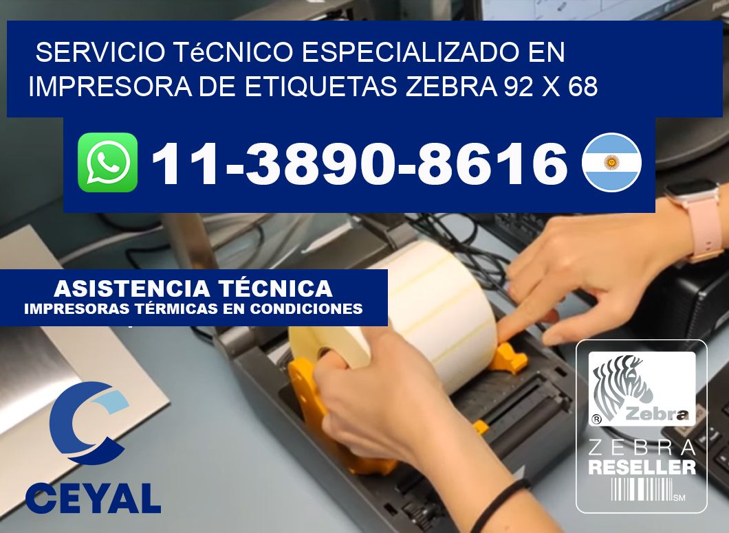 Servicio Técnico Especializado en Impresora de Etiquetas Zebra 92 x 68
