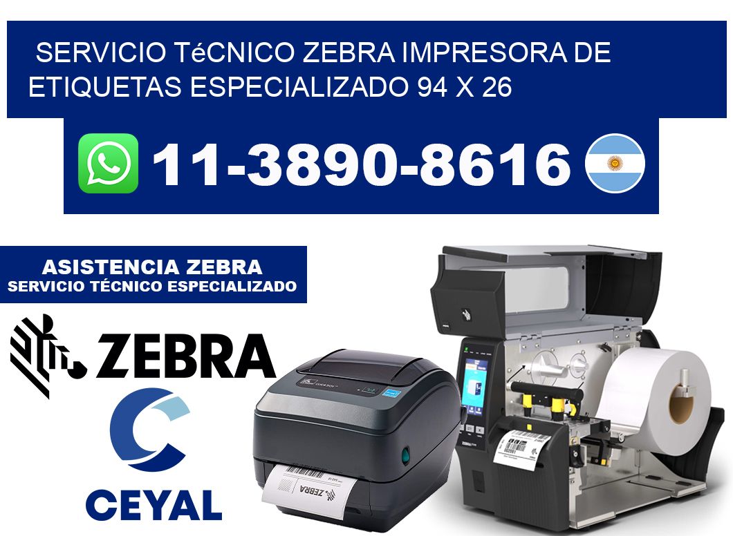 Servicio Técnico Zebra Impresora de Etiquetas Especializado 94 x 26