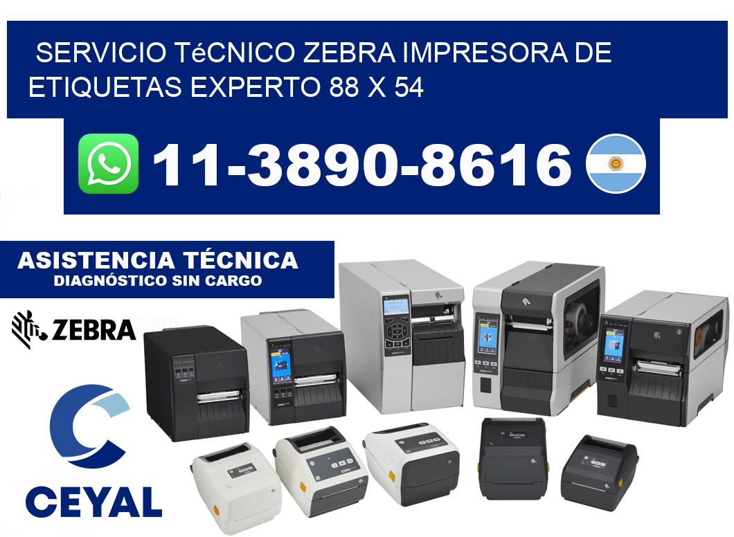 Servicio Técnico Zebra Impresora de Etiquetas Experto 88 x 54