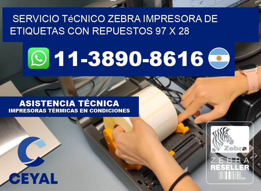 Servicio Técnico Zebra Impresora de Etiquetas con Repuestos 97 x 28