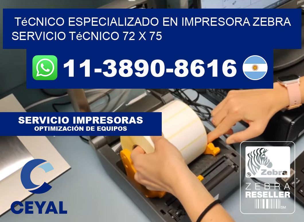 Técnico Especializado en Impresora Zebra Servicio Técnico 72 x 75