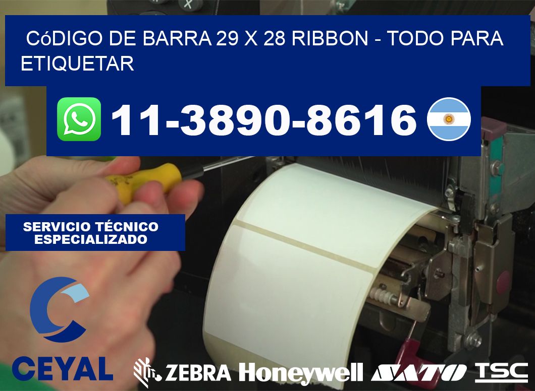 código de barra 29 x 28 ribbon - Todo para Etiquetar
