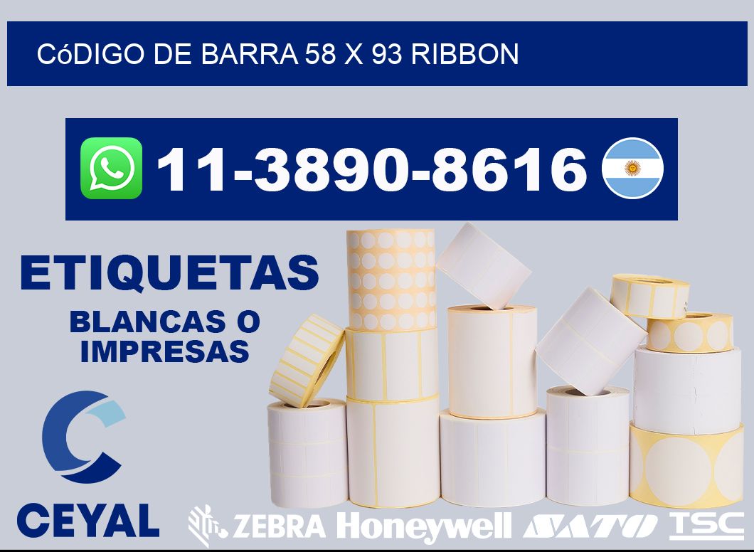 código de barra 58 x 93 ribbon