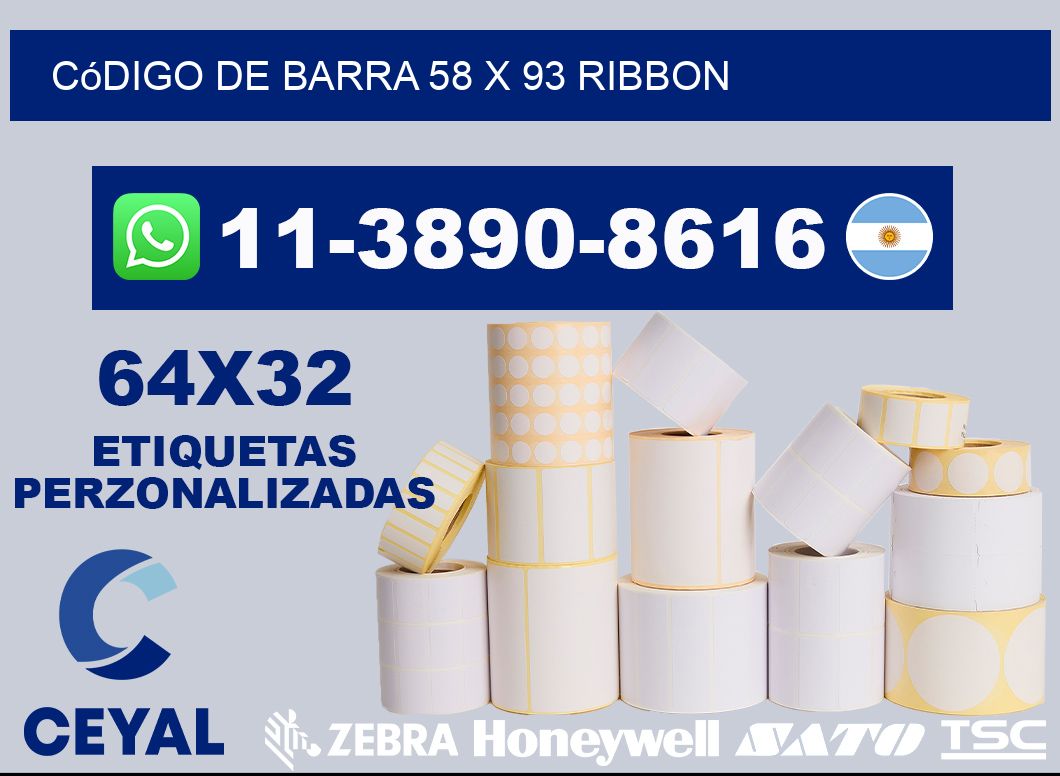 código de barra 58 x 93 ribbon
