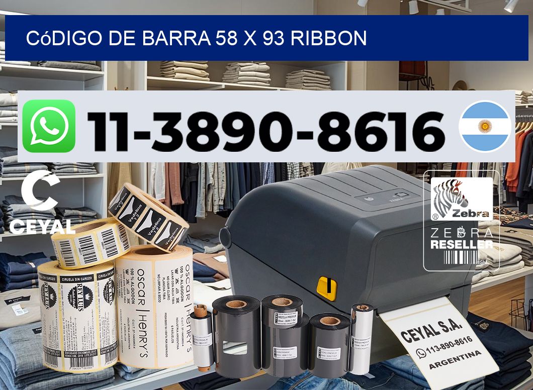 código de barra 58 x 93 ribbon