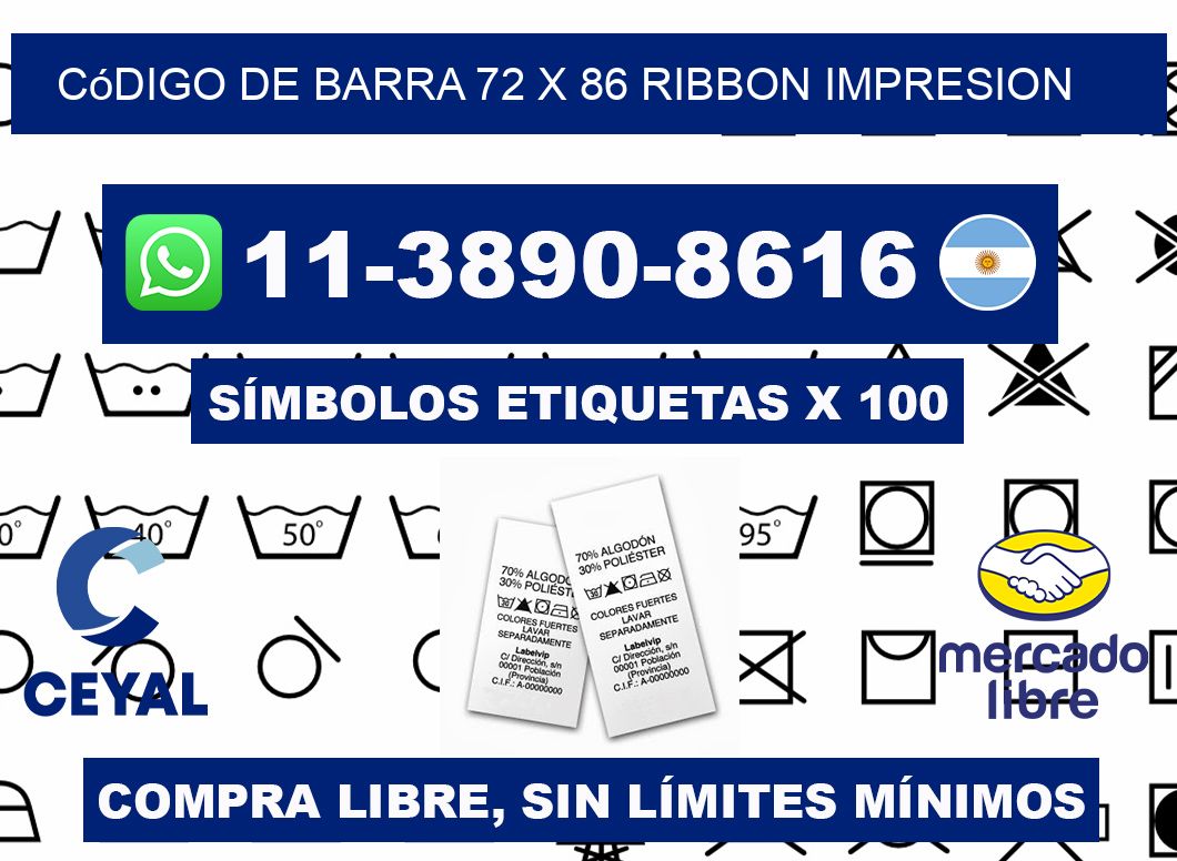 código de barra 72 x 86 ribbon impresion