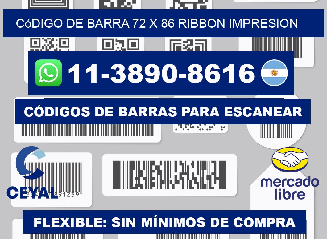 código de barra 72 x 86 ribbon impresion