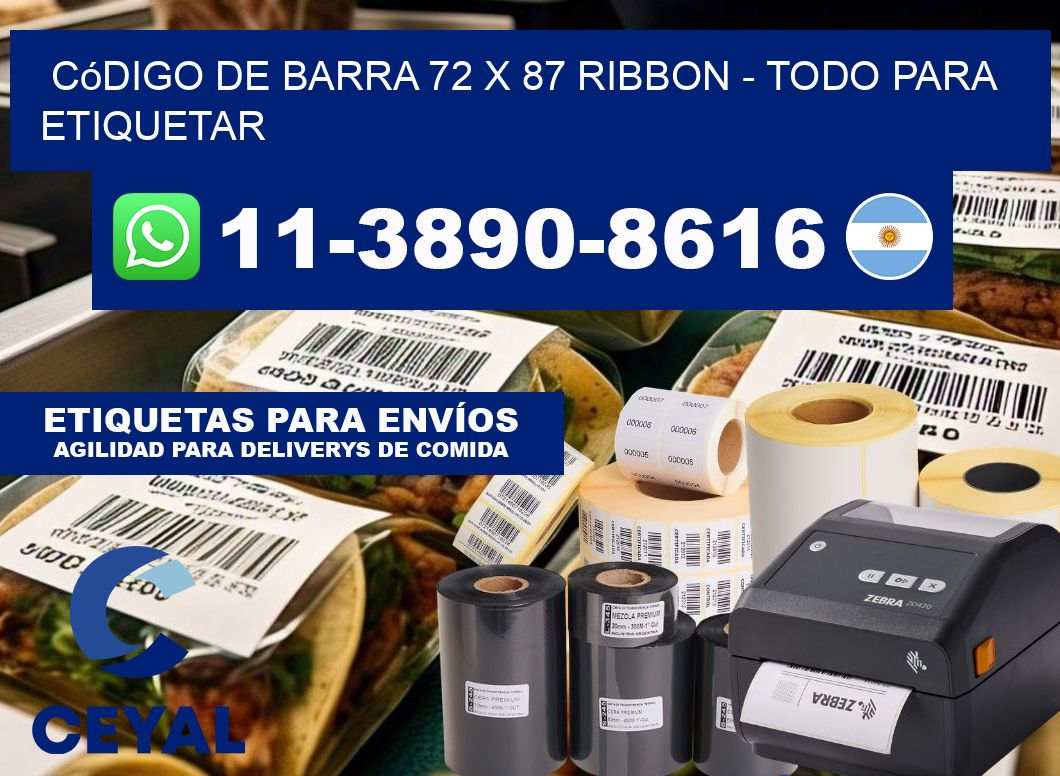 código de barra 72 x 87 ribbon - Todo para Etiquetar