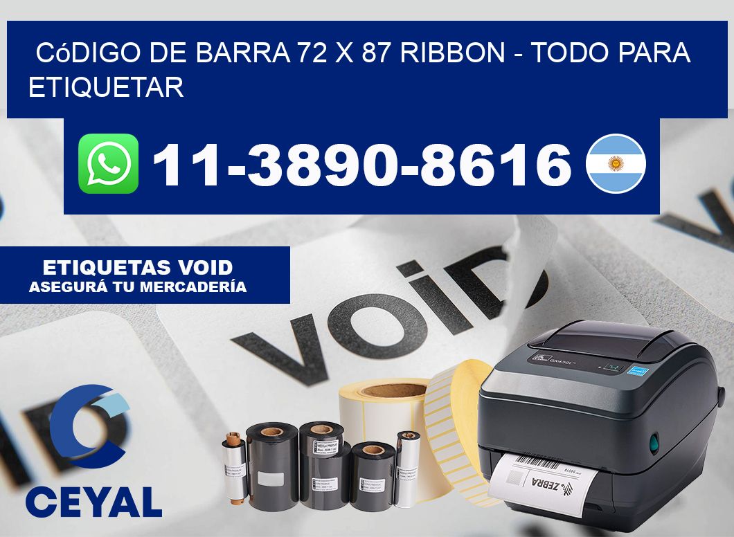 código de barra 72 x 87 ribbon - Todo para Etiquetar