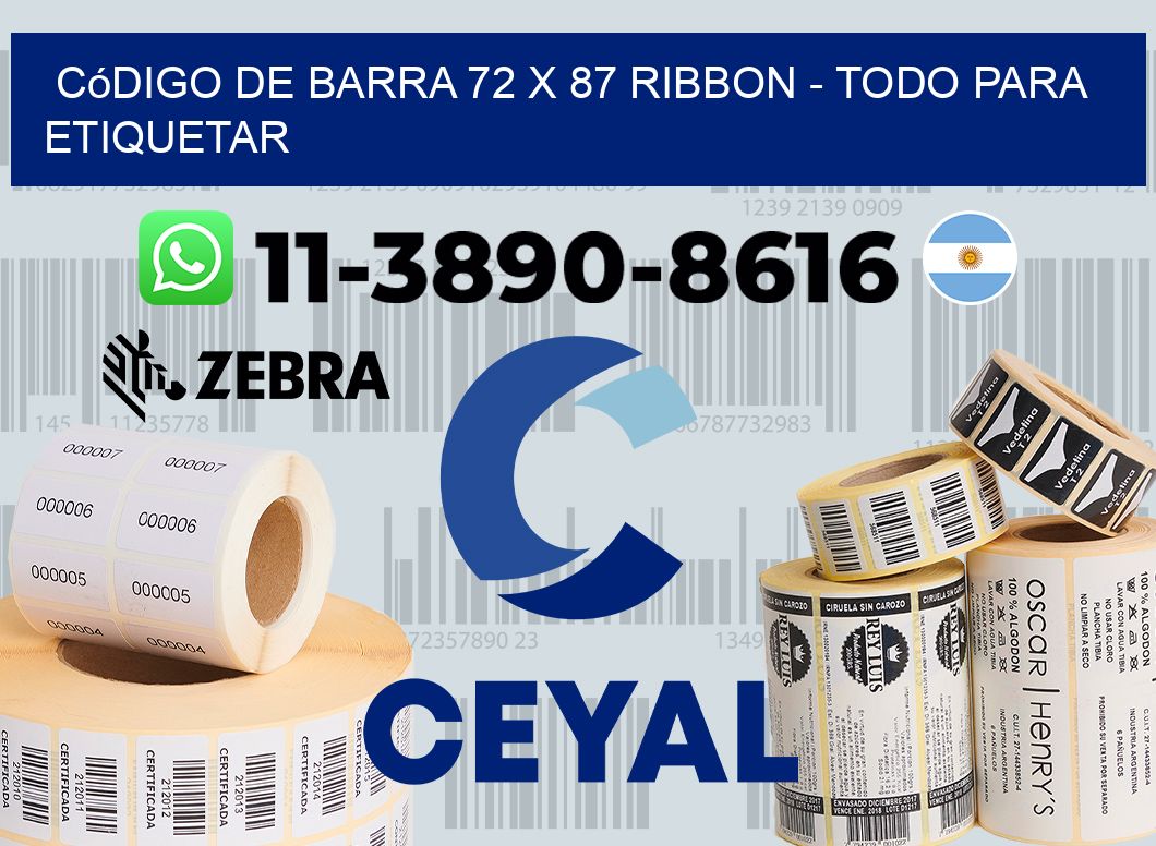 código de barra 72 x 87 ribbon - Todo para Etiquetar
