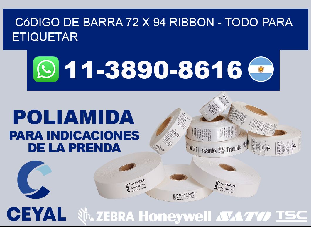 código de barra 72 x 94 ribbon - Todo para Etiquetar