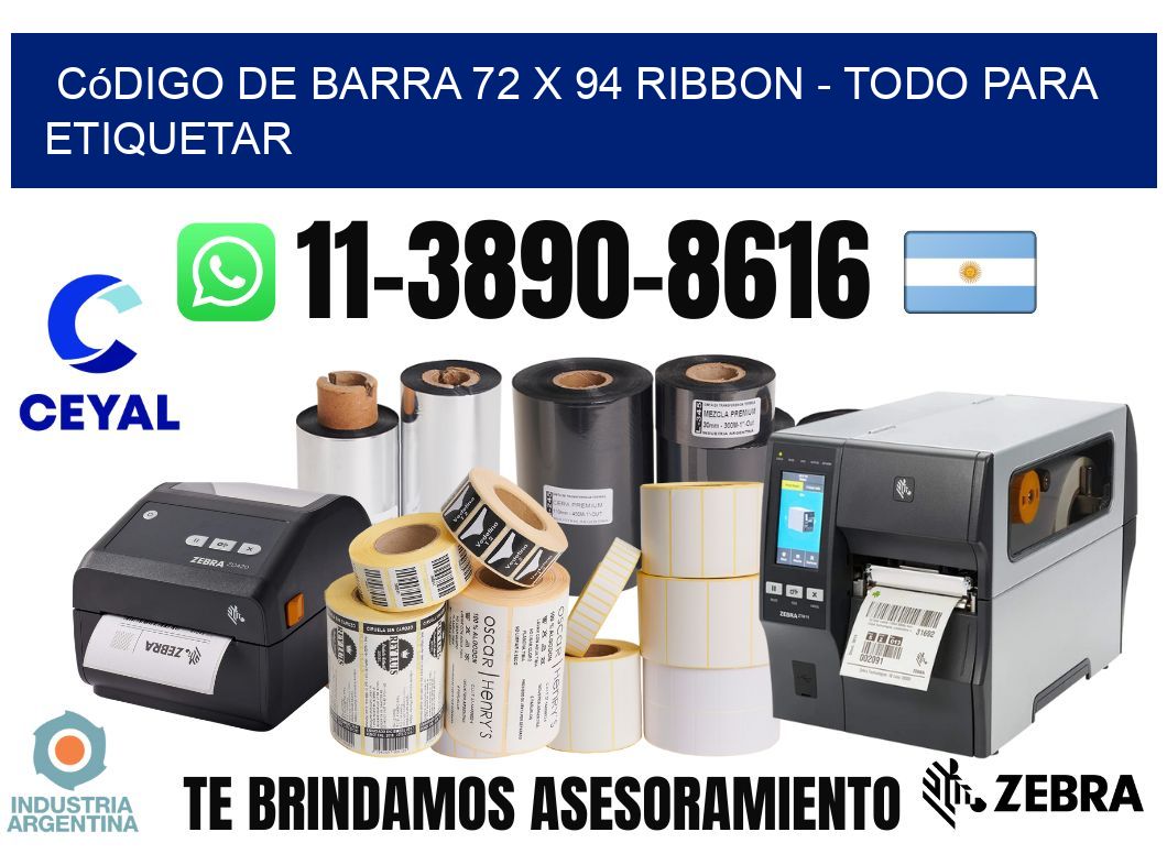 código de barra 72 x 94 ribbon - Todo para Etiquetar