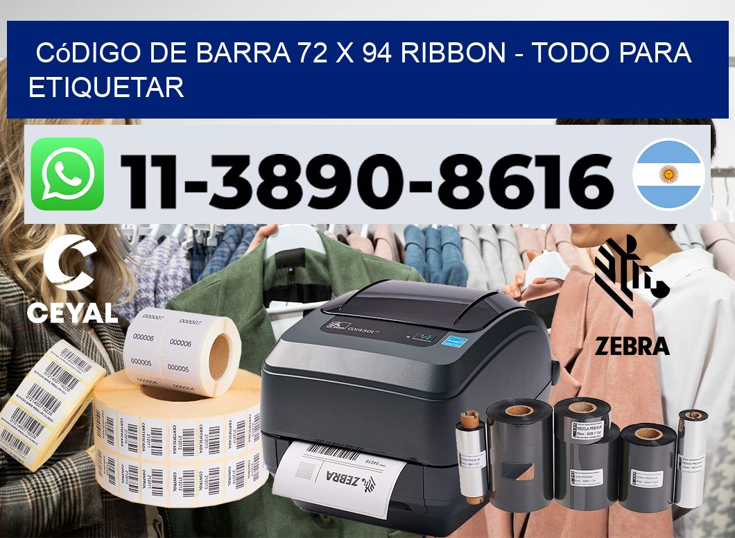 código de barra 72 x 94 ribbon - Todo para Etiquetar