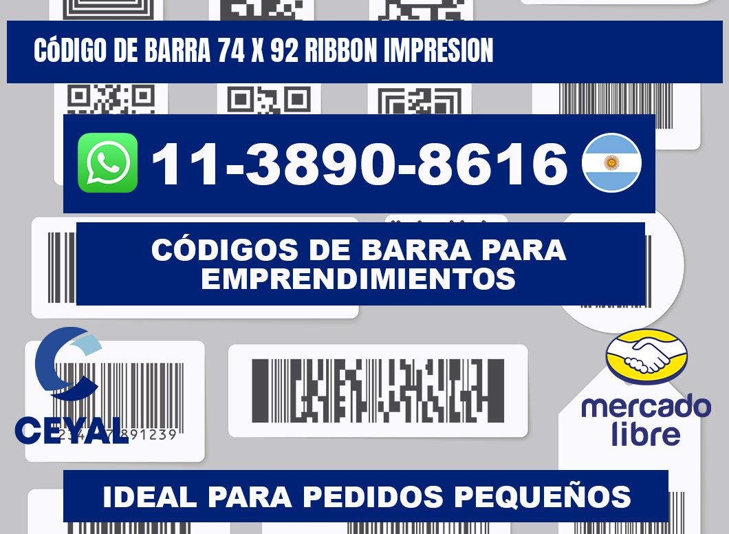 código de barra 74 x 92 ribbon impresion