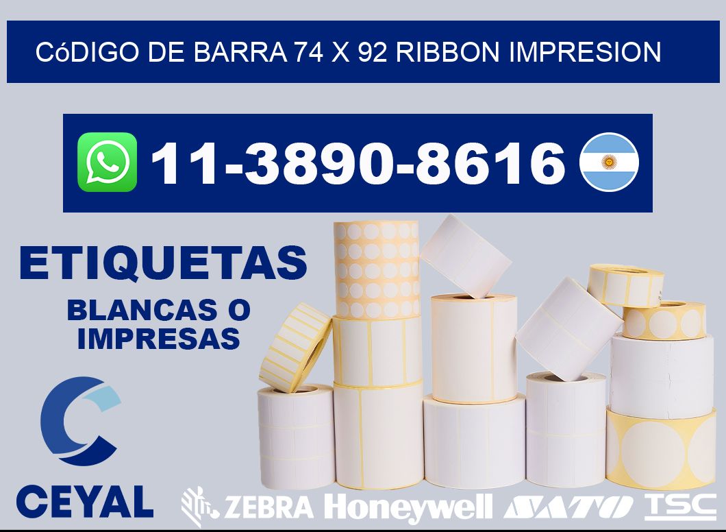 código de barra 74 x 92 ribbon impresion