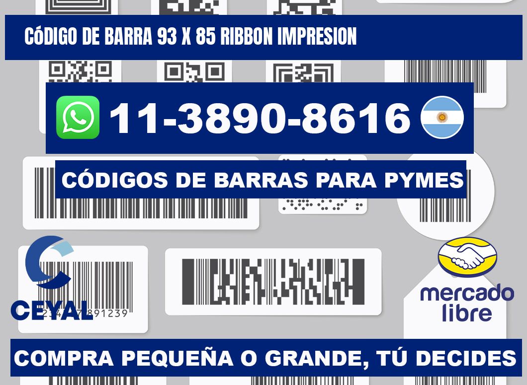 código de barra 93 x 85 ribbon impresion