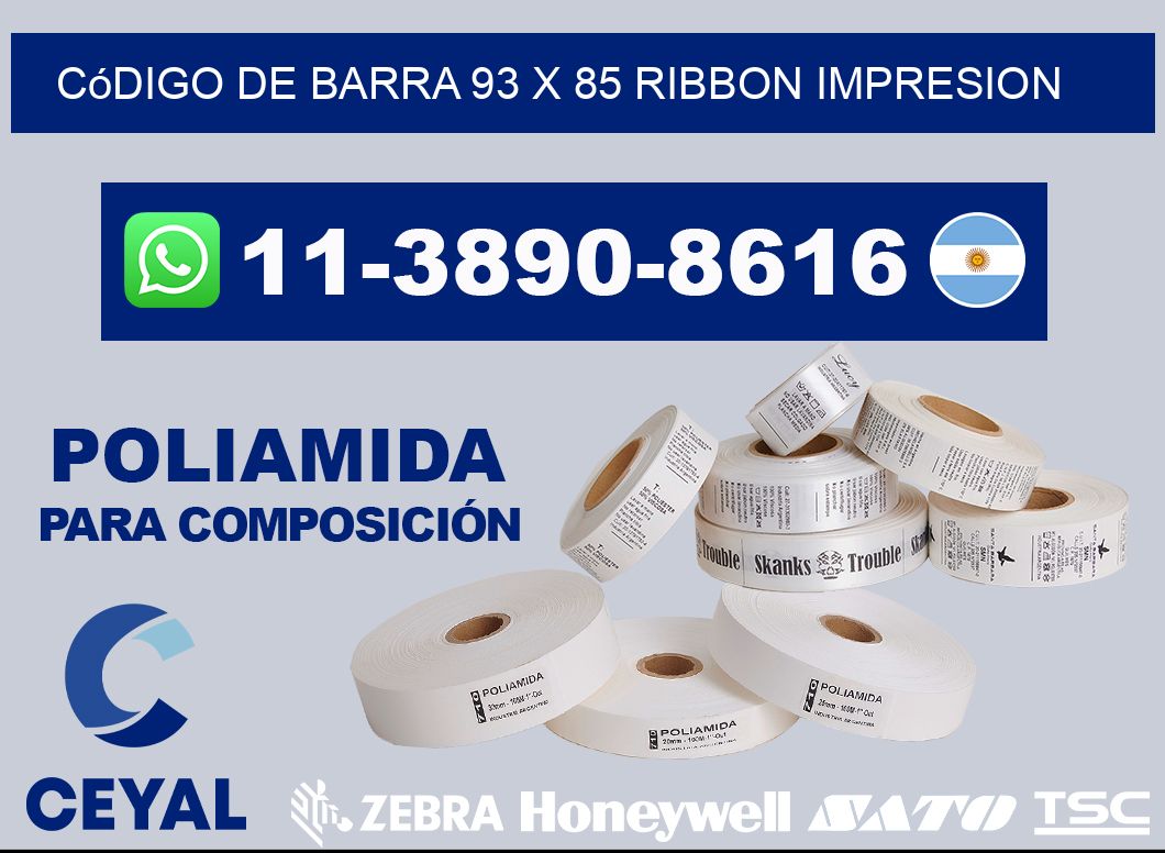 código de barra 93 x 85 ribbon impresion