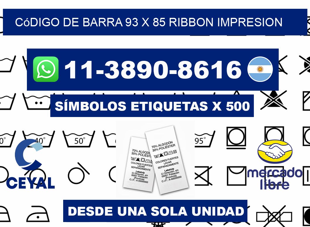 código de barra 93 x 85 ribbon impresion