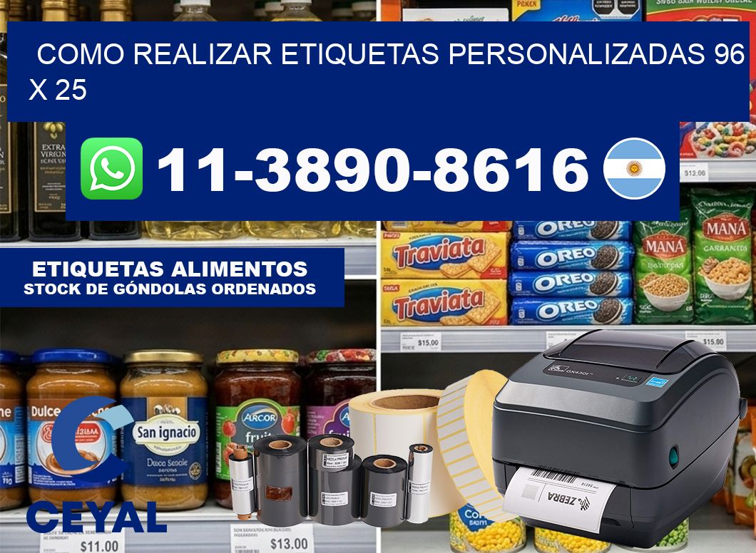 como realizar etiquetas personalizadas 96 x 25