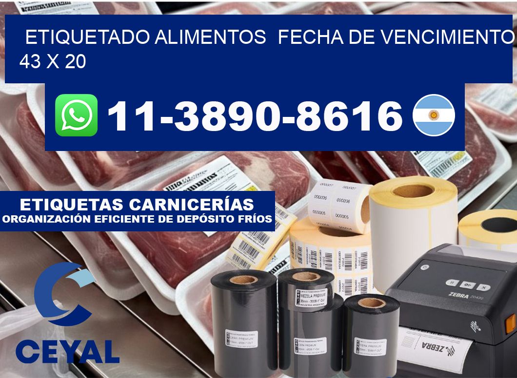 etiquetado alimentos Fecha de vencimiento 43 x 20