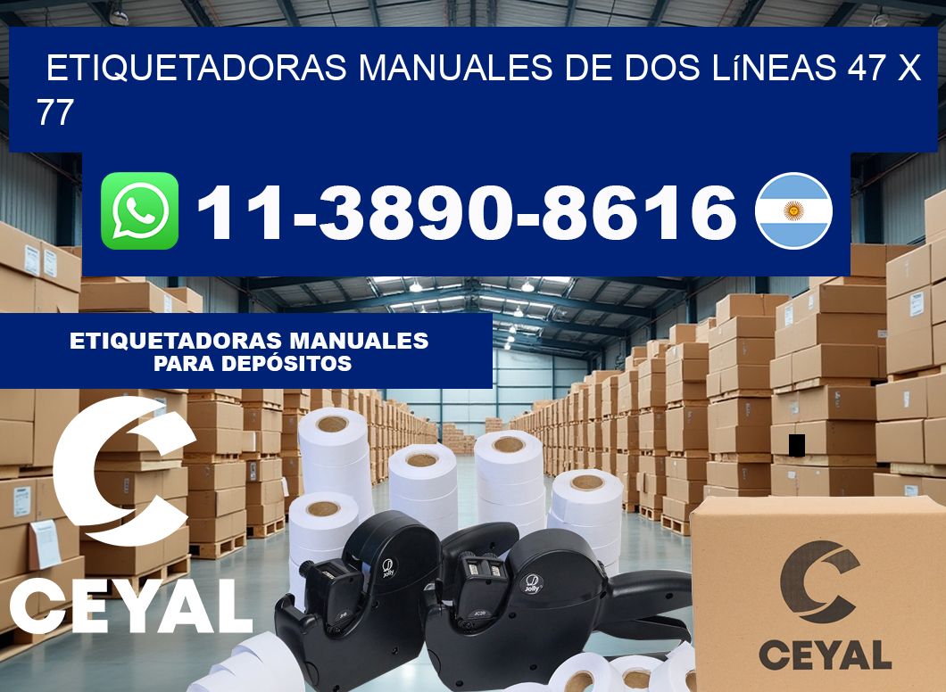 etiquetadoras manuales de dos líneas 47 x 77